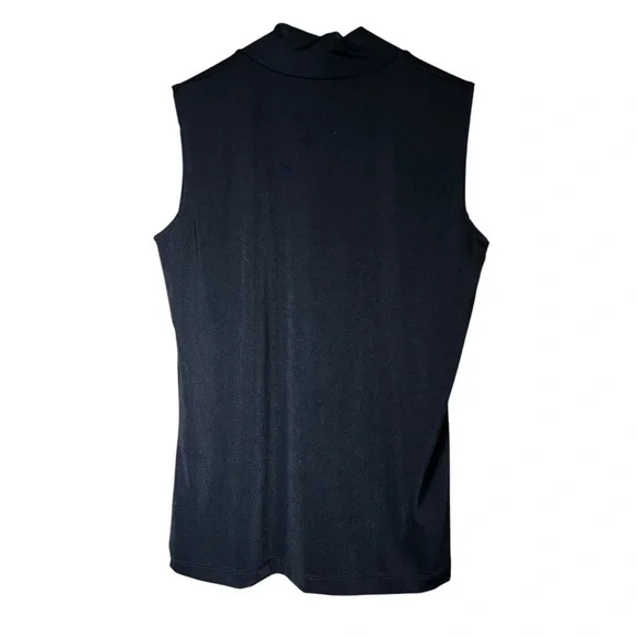VTG Y2K Carolyn Strauss Slinky Knit Basic Black Minimalist Sleeveless Top USA S - Picture 3 of 8